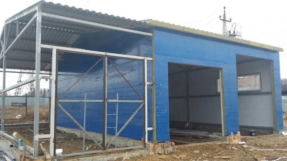 СТО 2 поста. Монтаж здания